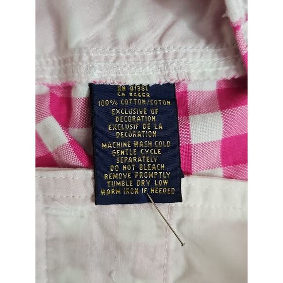 POLO Ralph Lauren ~Woman Size 6~ Pink/White Plaided Print Shorts Cotton Blend. - Picture 7 of 15